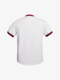 REFUSION | Distressed Statement Ringer T-Shirt in White - back view