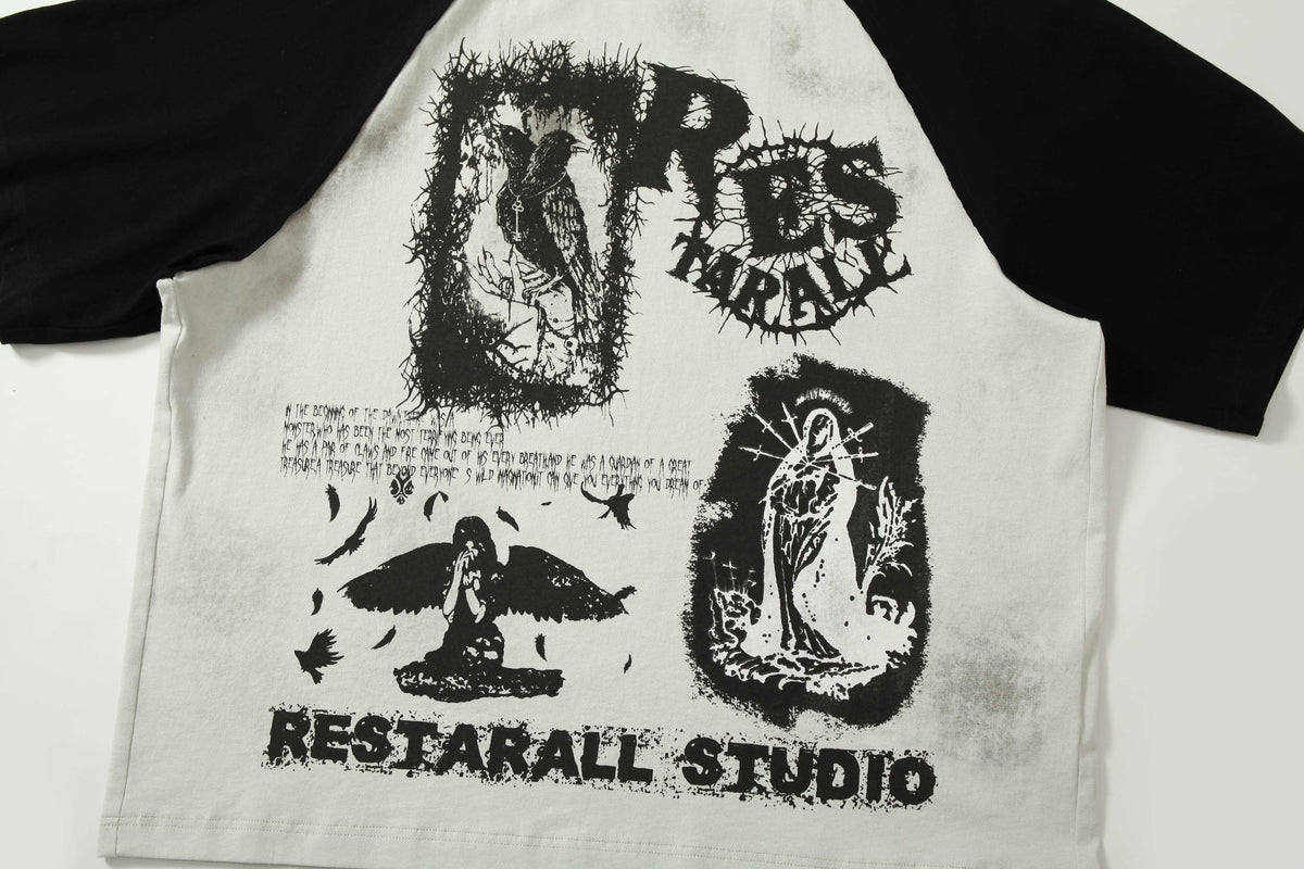 RESTARALL | Crow and Thorn Collage T-Shirt - product detail