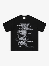 SAVAGE BASE | Not a Monster Portrait T-Shirt in Black - front view