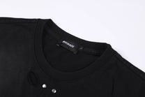 SMK MADE | Cross Cutout Contrast Panel T-Shirt - product detail