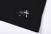 SMK MADE | Cross Cutout Contrast Panel T-Shirt - product detail