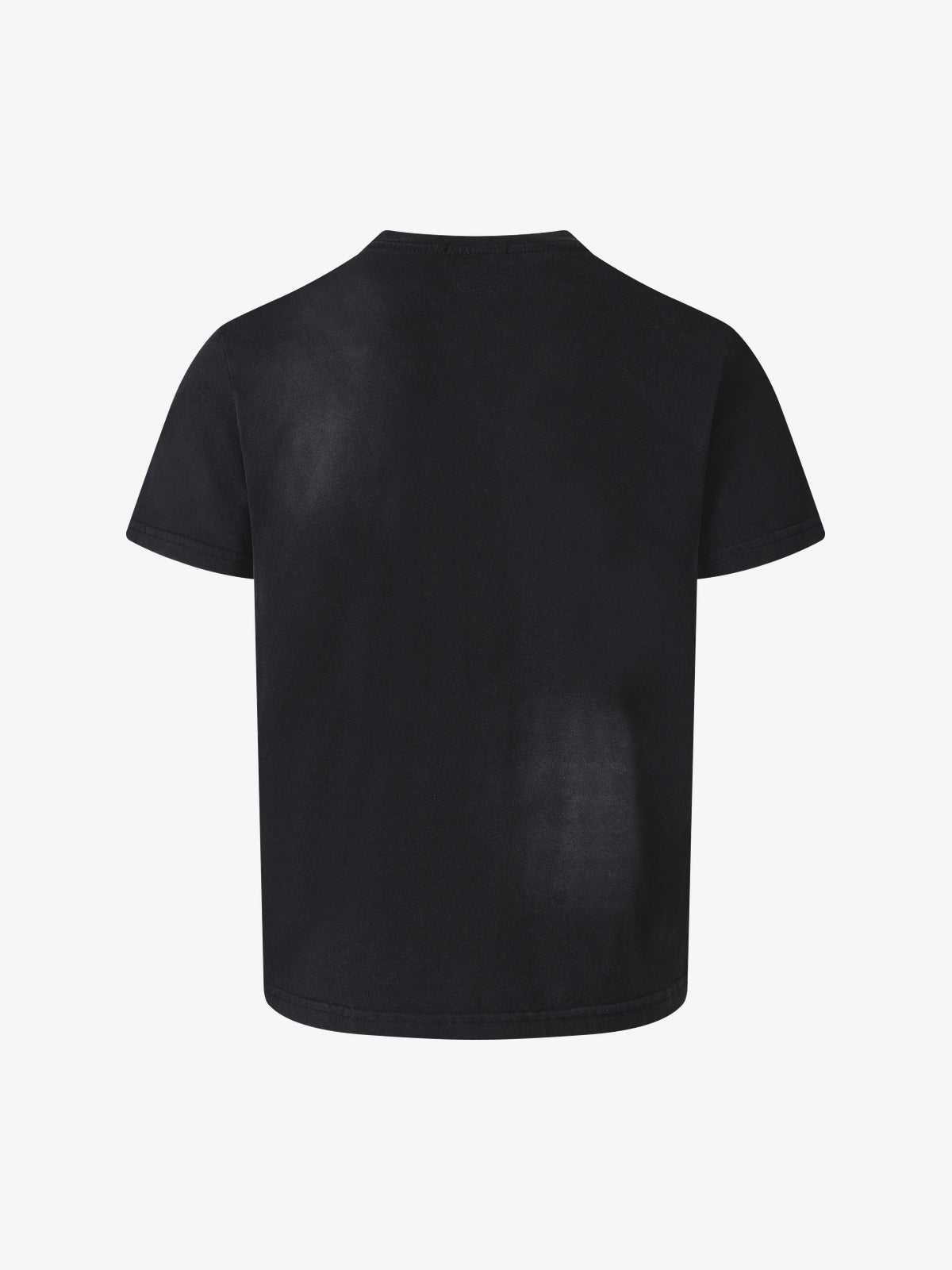 SMK MADE | Cross Cutout Contrast Panel T-Shirt in Washed Black - back view