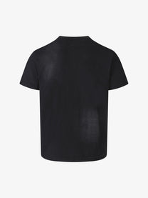 SMK MADE | Cross Cutout Contrast Panel T-Shirt in Washed Black - back view