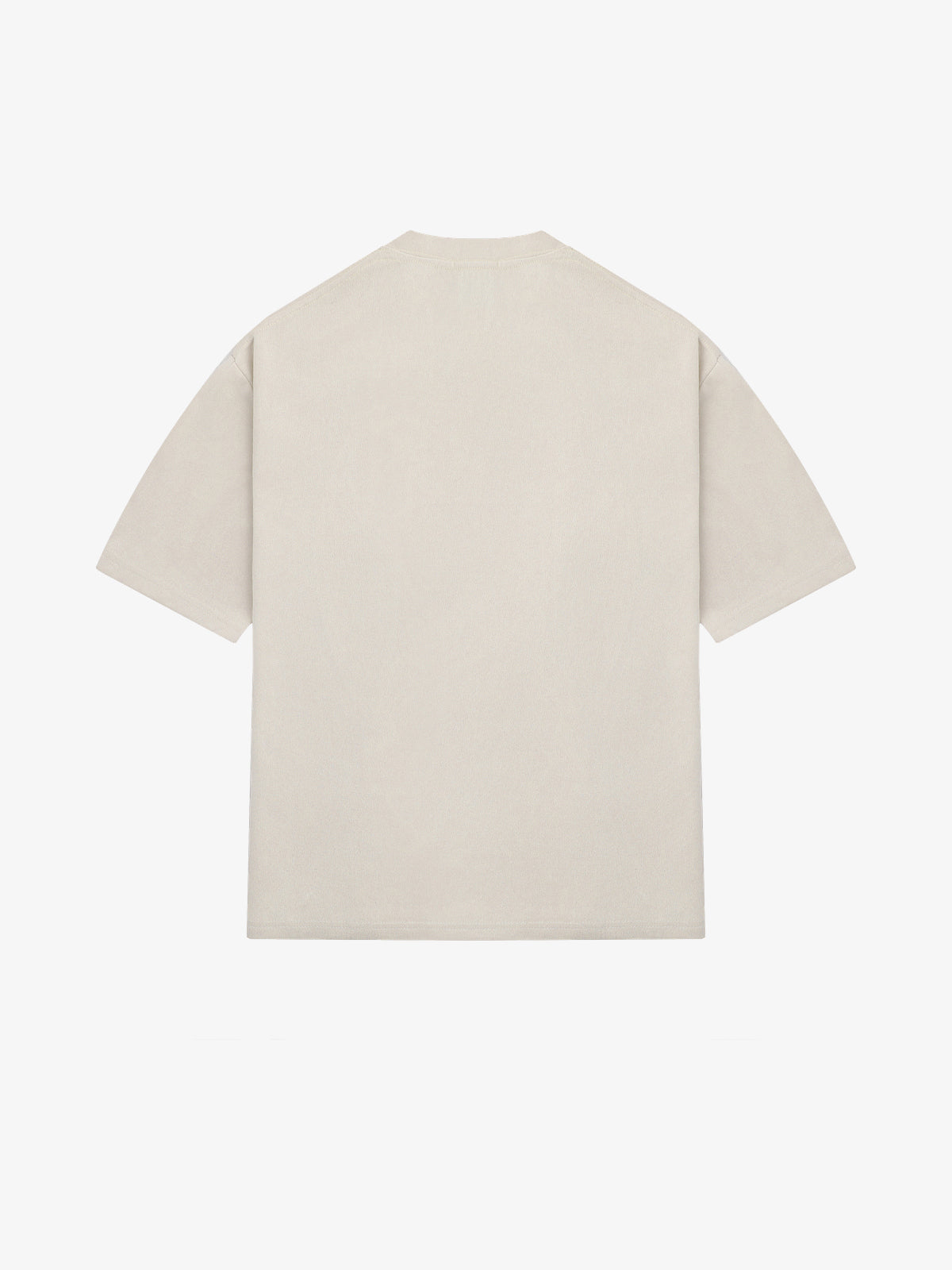 SAVAGE BASE | Reflective-Piping Star-Tag T-Shirt in Beige - back view