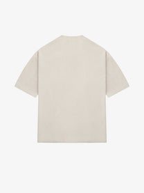 SAVAGE BASE | Reflective-Piping Star-Tag T-Shirt in Beige - back view