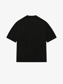 SAVAGE BASE | Reflective-Piping Star-Tag T-Shirt in Black - back view