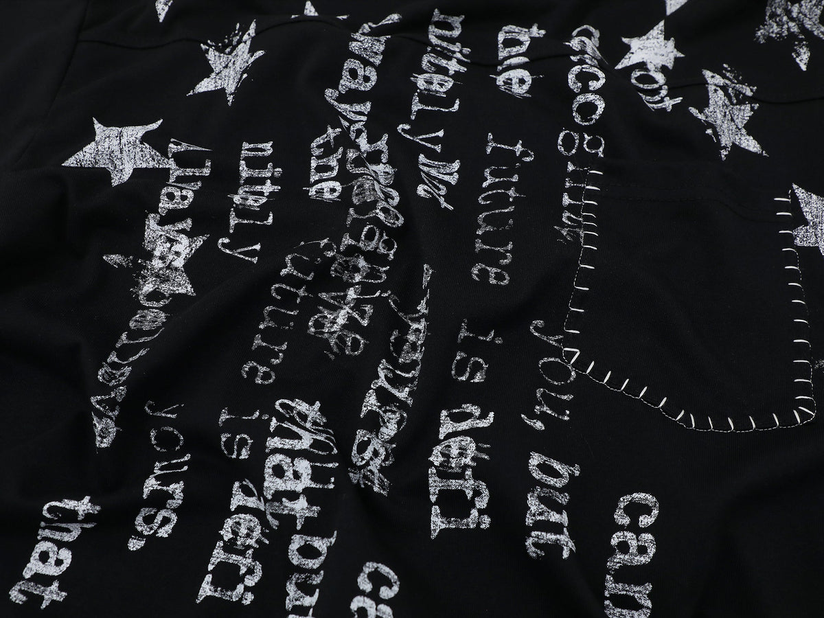SAVAGE BASE | Star and Inverted Text T-Shirt - product detail