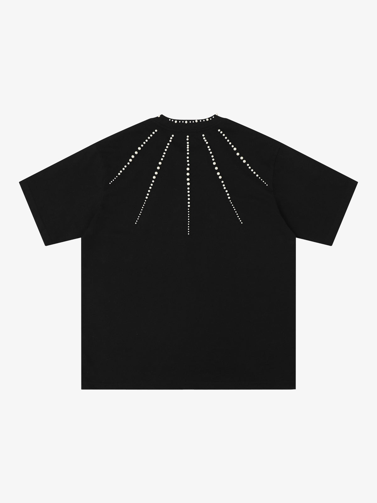 SAVAGE BASE | Radiating Bead T-Shirt in Black - back view