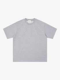 SAVAGE BASE | Radiating Bead T-Shirt in Gray - front view