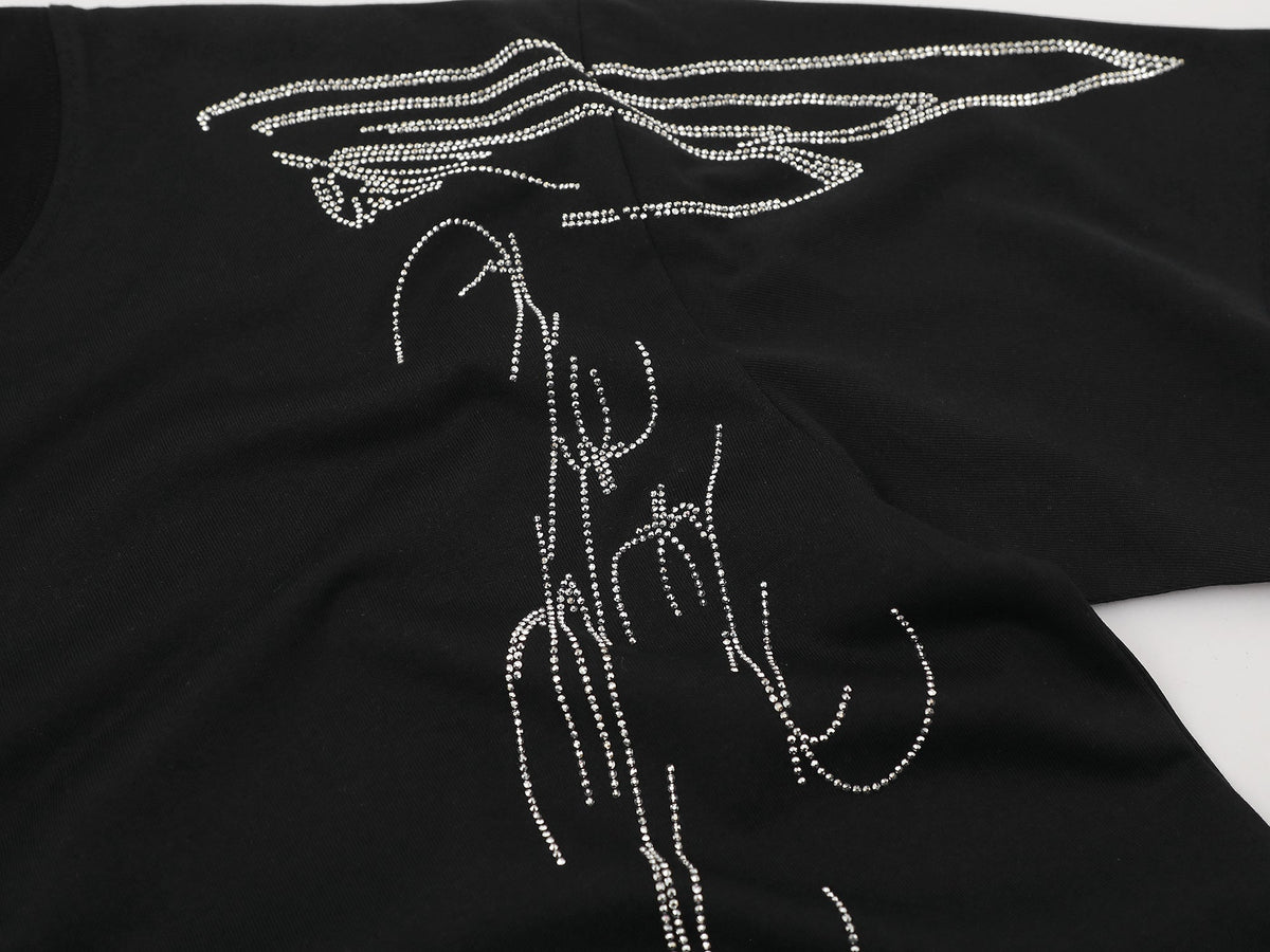 SAVAGE BASE | Rhinestone Angel-Wing T-Shirt - product detail