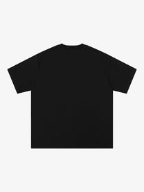 SAVAGE BASE | Rhinestone Angel-Wing T-Shirt in Black - back view