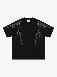 SAVAGE BASE | Rhinestone Angel-Wing T-Shirt