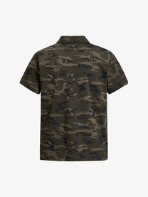 SKATE PARK | Sweeping Script Polo Shirt in Camo - back view