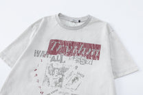 TRYTHMCLU | Distressed Text Collage T-Shirt - product detail