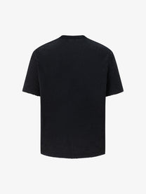 TRYTHMCLU | Distressed Text Collage T-Shirt in Black - back view