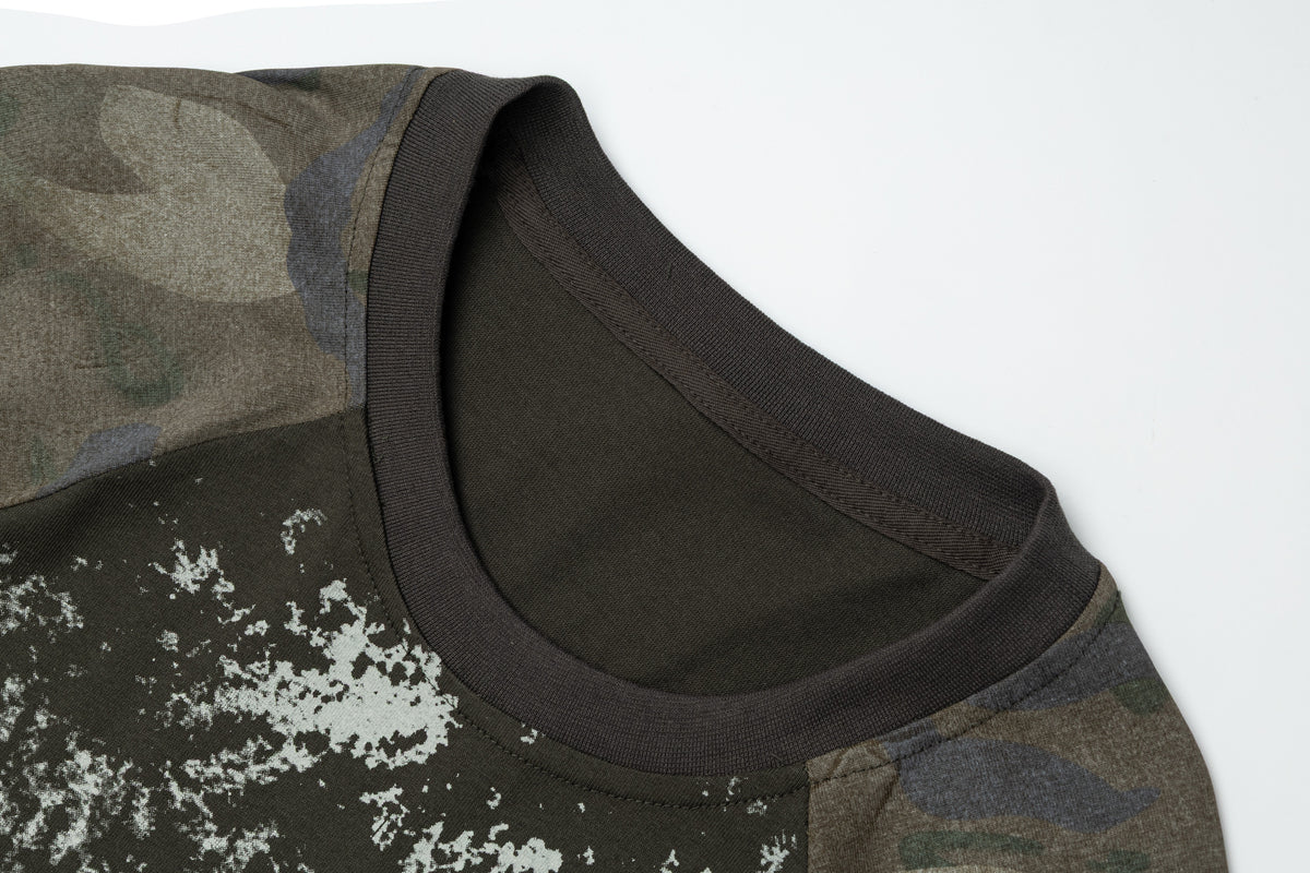 UNDSPP | Distorted Face Camo-Sleeve Raglan T-Shirt - product detail