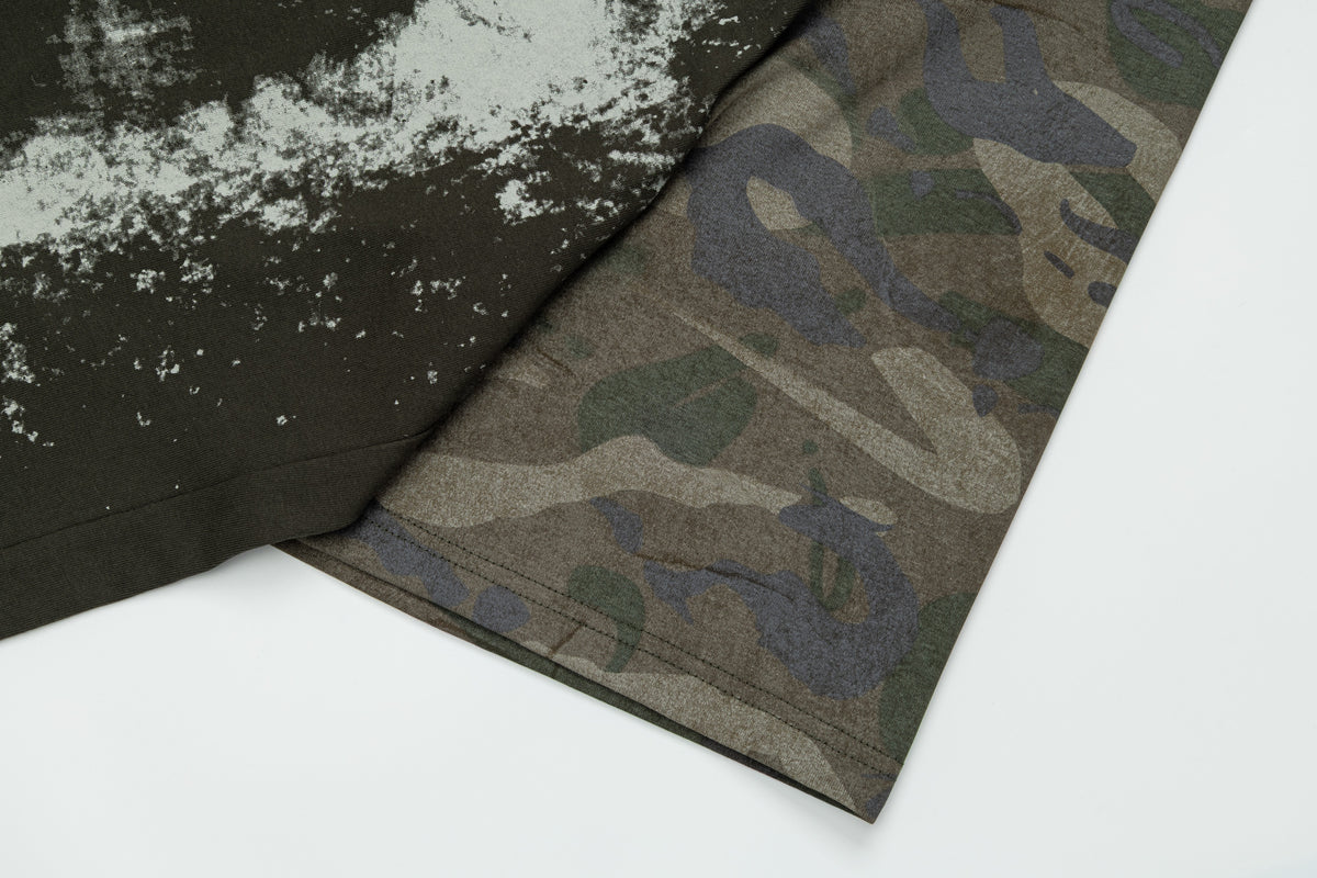 UNDSPP | Distorted Face Camo-Sleeve Raglan T-Shirt - product detail