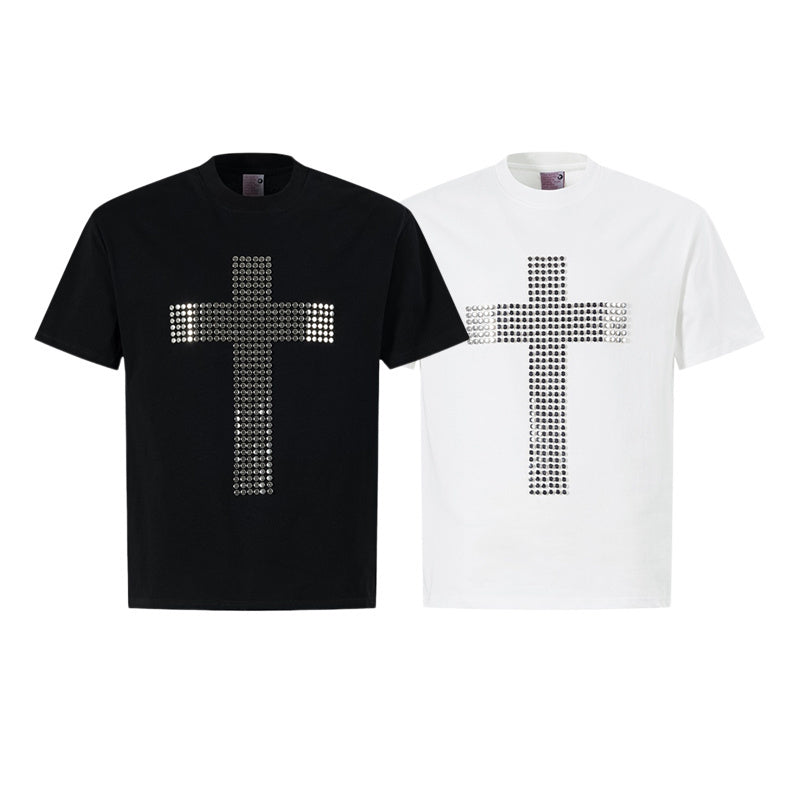 UNUSUAL ORIGINAL | Rhinestone Cross T-Shirt - product detail