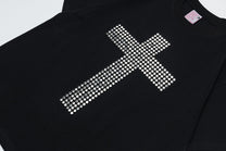 UNUSUAL ORIGINAL | Rhinestone Cross T-Shirt - product detail