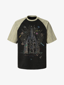 WHOLATE | Cathedral Raglan T-Shirt in Black - front view