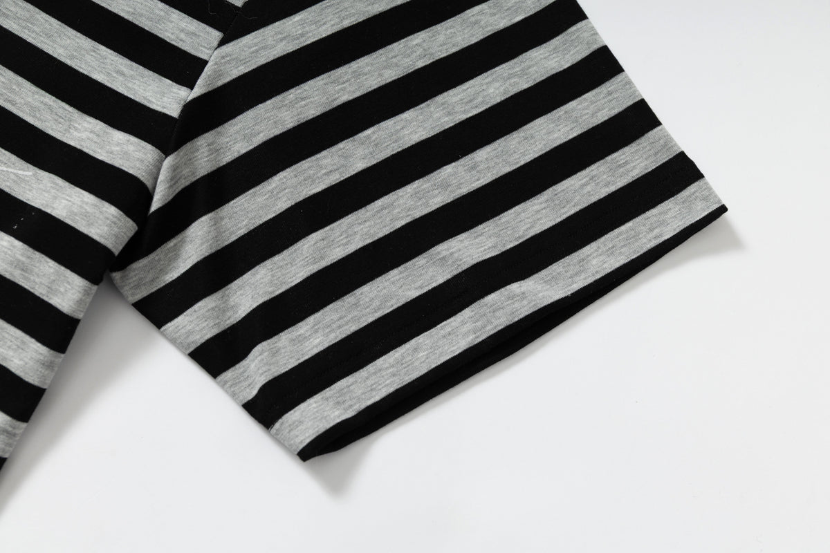 WHOLATE | Striped Collage Polo Shirt - product detail