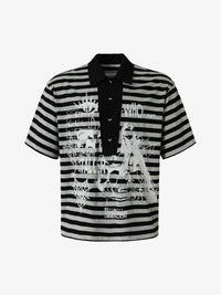 WHOLATE | Striped Collage Polo Shirt