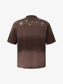 WHOLATE | Musical Instrument Washed T-Shirt in Dark Brown - back view
